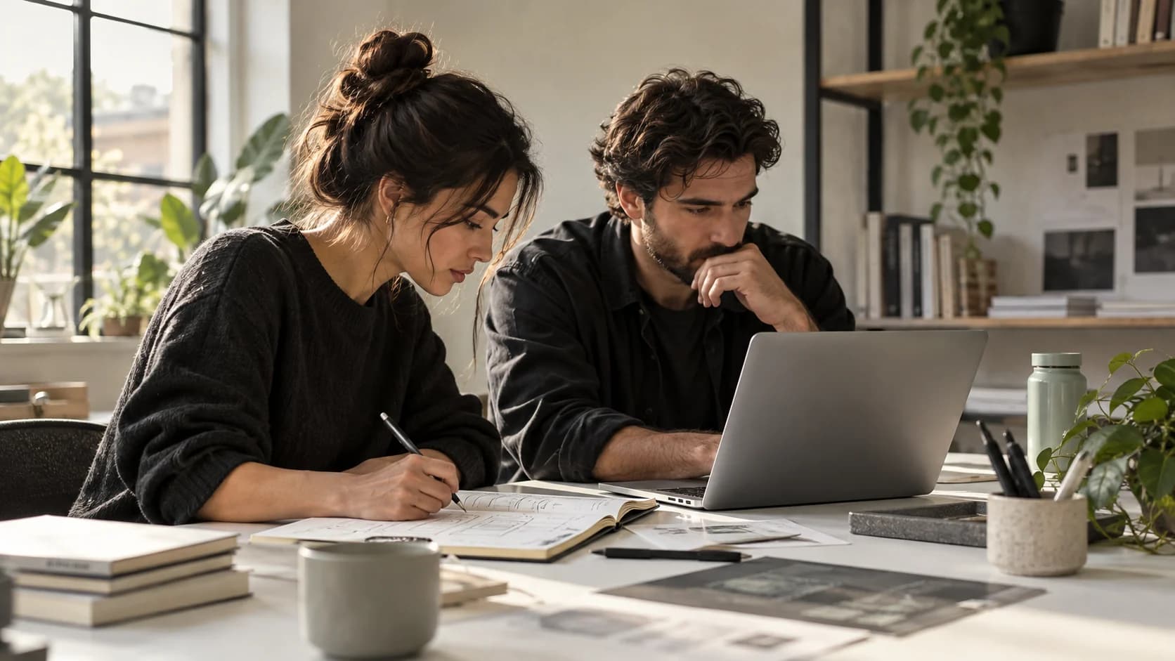 Konzeptillustration: gemeinsame Arbeit an einem digitalen Produkt